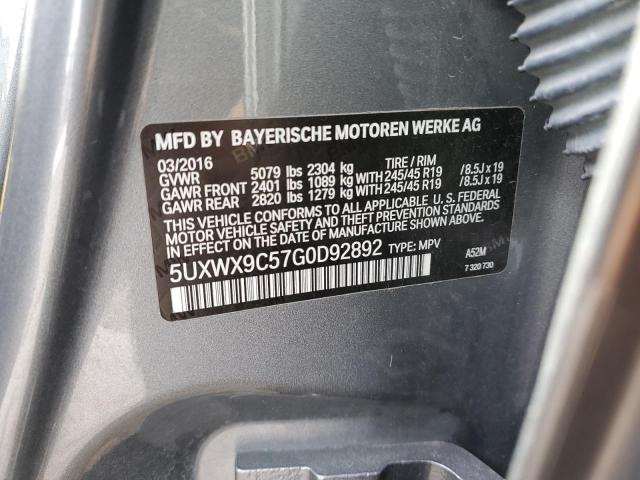 5UXWX9C57G0D92892 - 2016 BMW X3 XDRIVE28I GRAY photo 13