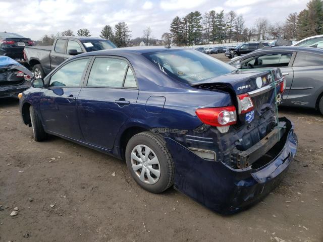 2T1BU4EE0BC692200 - 2011 TOYOTA COROLLA BASE BLUE photo 2