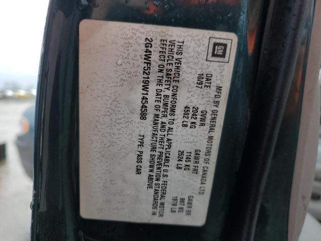 2G4WF5219W1454588 - 1998 BUICK REGAL GS Жасыл фото 12