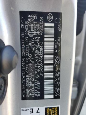 JTDKARFP4H3028473 - 2017 TOYOTA PRIUS PRIM 银色 照片 13