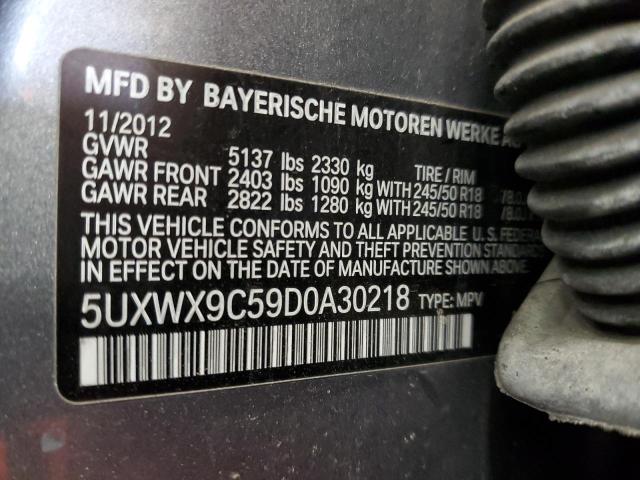 5UXWX9C59D0A30218 - 2013 BMW X3 XDRIVE28I GRAY photo 13