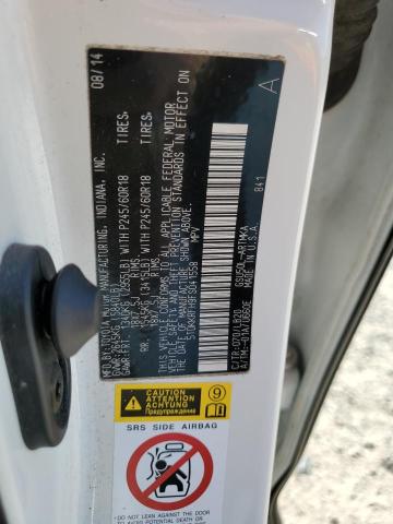 5TDKKRFH9FS041558 - 2015 TOYOTA HIGHLANDER XLE WHITE photo 13