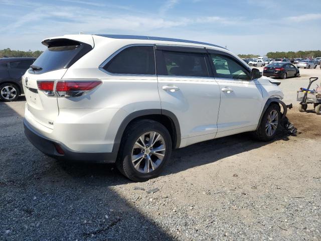 5TDKKRFH9FS041558 - 2015 TOYOTA HIGHLANDER XLE WHITE photo 3