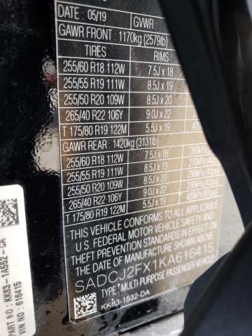 SADCJ2FX1KA616415 - 2019 JAGUAR F-PACE PREMIUM BLACK photo 13