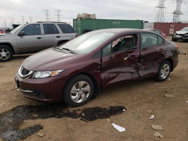 19XFB2F56DE040308 - 2013 HONDA CIVIC LX RED photo 1