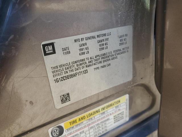 1G1ZC5E08AF171123 - 2010 CHEVROLET MALIBU 1LT ბეჟი ფოტო 12