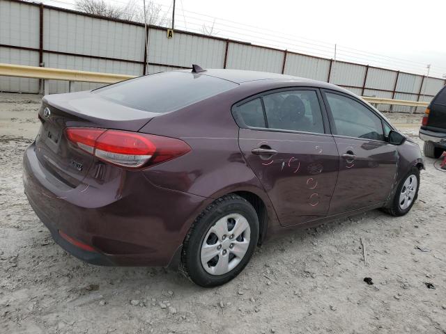 3KPFK4A77JE228271 - 2018 KIA FORTE LX BURGUNDY photo 3