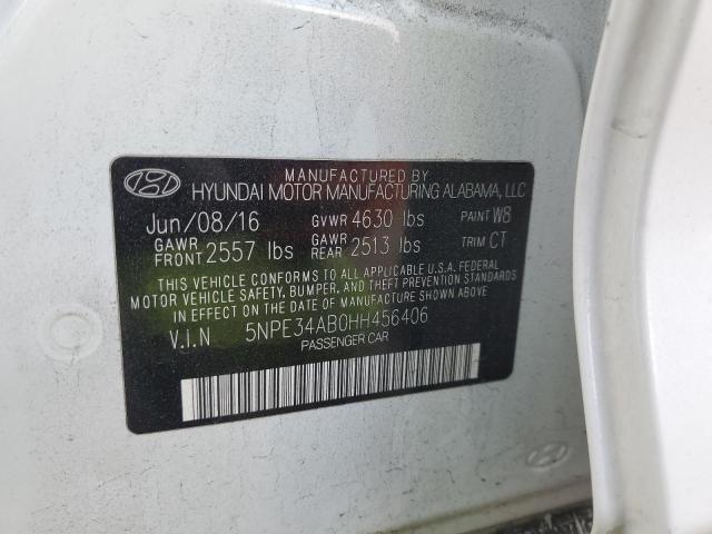 5NPE34AB0HH456406 - 2017 HYUNDAI SONATA SPORT WHITE photo 13