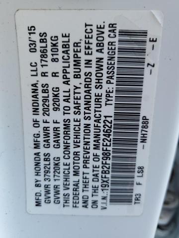 19XFB2F98FE246221 - 2015 HONDA CIVIC EXL 白色 照片 12