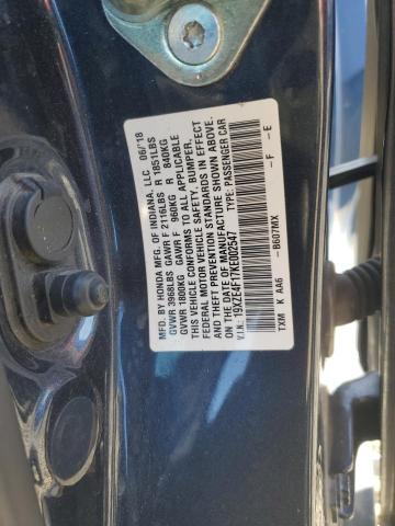 19XZE4F17KE002547 - 2019 HONDA INSIGHT LX CHARCOAL photo 13