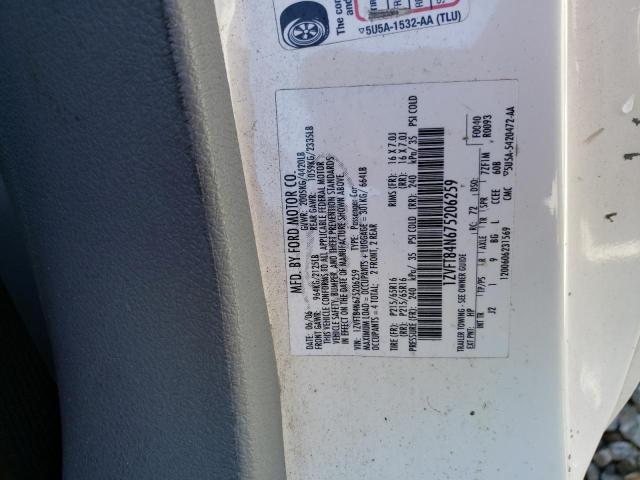 1ZVFT84N675206259 - 2007 FORD MUSTANG WHITE photo 12