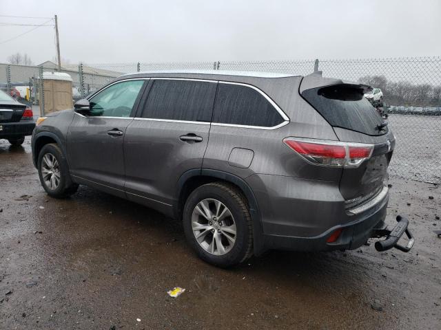 5TDJKRFHXES040655 - 2014 TOYOTA HIGHLANDER XLE ნაცრისფერი ფოტო 2