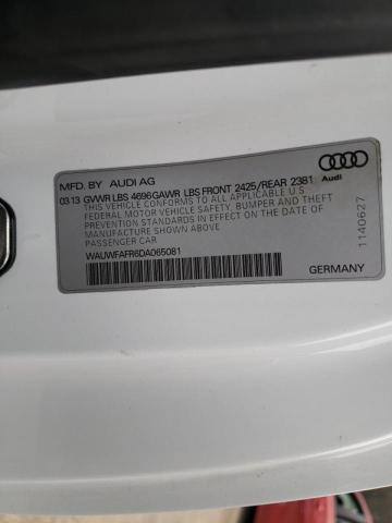 WAUWFAFR6DA065081 - 2013 AUDI A5 PRESTIGE WHITE photo 12