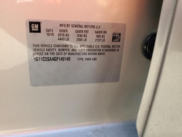 1G11C5SA4GF149140 - 2016 CHEVROLET MALIBU LIM LT 金色 照片 12