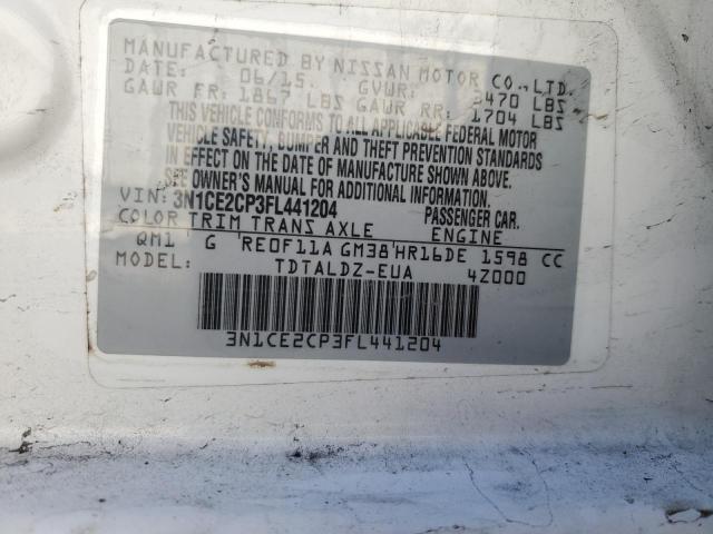 3N1CE2CP3FL441204 - 2015 NISSAN VERSA NOTE S WHITE photo 12