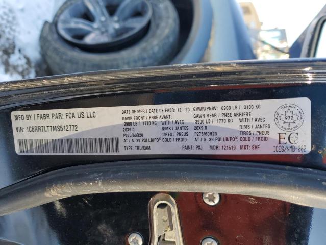 1C6RR7LT7MS512772 - 2021 RAM 1500 CLASS SLT 黑色 照片 12