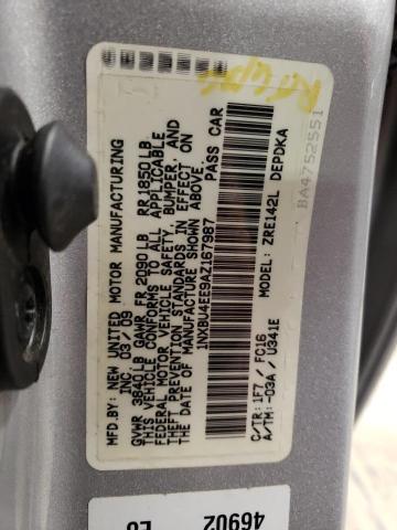 1NXBU4EE9AZ167987 - 2010 TOYOTA COROLLA BASE SILVER photo 12