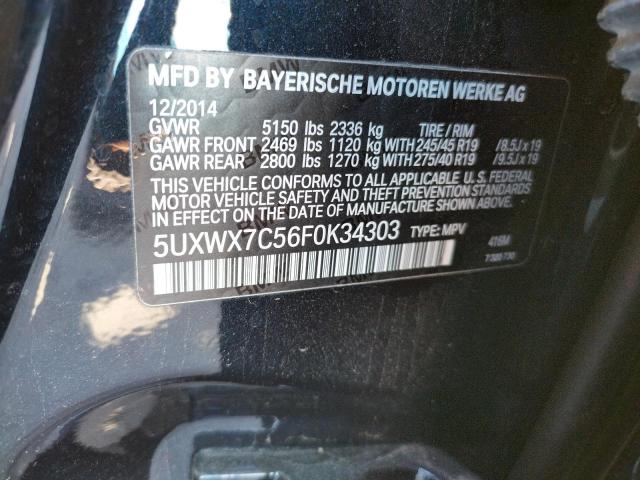 5UXWX7C56F0K34303 - 2015 BMW X3 XDRIVE35I BLACK photo 13