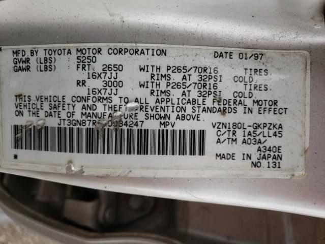JT3GN87R6V0034247 - 1997 TOYOTA 4RUNNER LIMITED SILVER photo 13