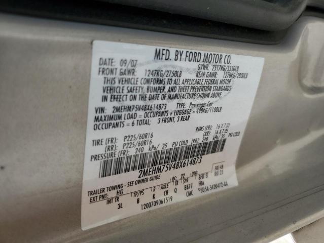 2MEHM75V48X614873 - 2008 MERCURY GRAND MARQ LS SILVER photo 12