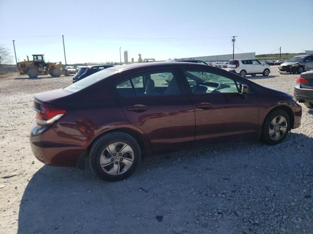 19XFB2F50EE241784 - 2014 HONDA CIVIC LX MAROON photo 3