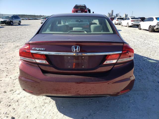 19XFB2F50EE241784 - 2014 HONDA CIVIC LX MAROON photo 6