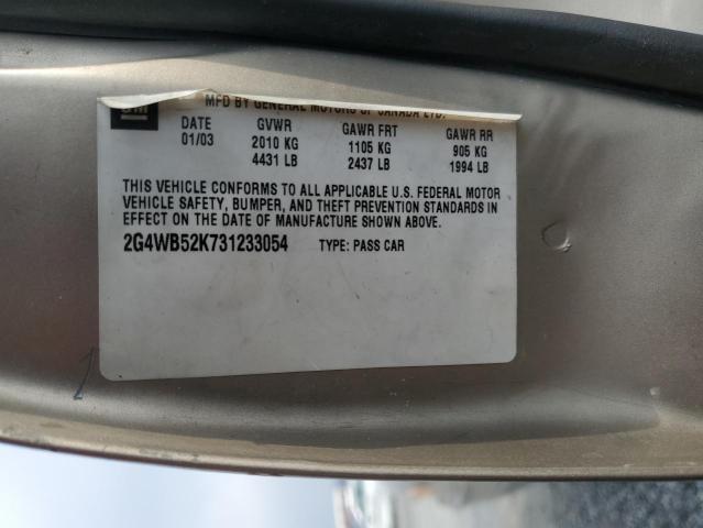 2G4WB52K731233054 - 2003 BUICK REGAL LS 金色 照片 12