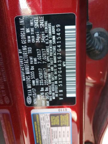 5XYPG4A36JG415409 - 2018 KIA SORENTO LX RED photo 14