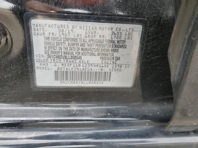 3N1CN8DV8LL808545 - 2020 NISSAN VERSA S BLACK photo 13