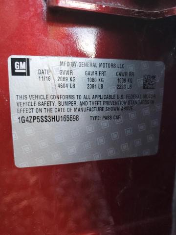 1G4ZP5SS3HU165698 - 2017 BUICK LACROSSE ESSENCE RED photo 12