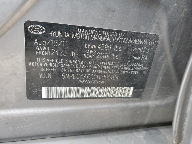 5NPEC4AC0CH356484 - 2012 HYUNDAI SONATA SE GRAY photo 13