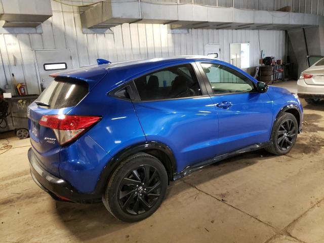 3CZRU6H19NM723517 - 2022 HONDA HR-V SPORT BLUE photo 3