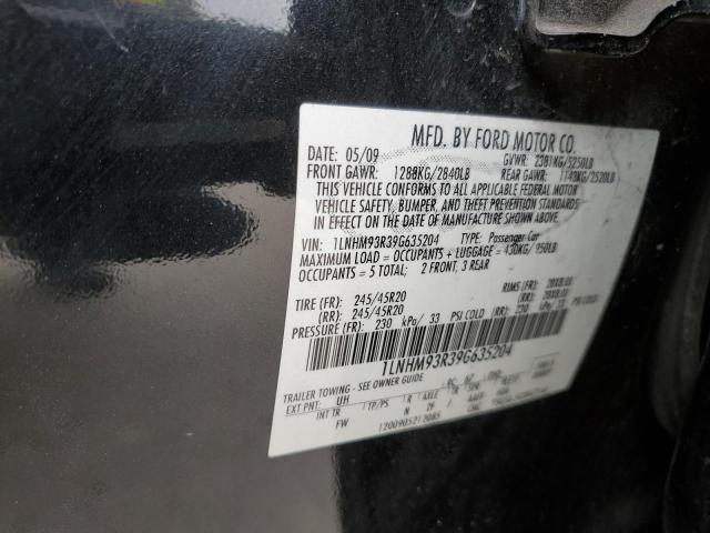 1LNHM93R39G635204 - 2009 LINCOLN MKS BLACK photo 12