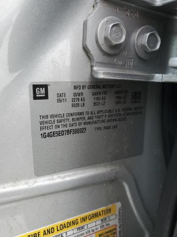 1G4GE5ED7BF386923 - 2011 BUICK LACROSSE CXS SILVER photo 12