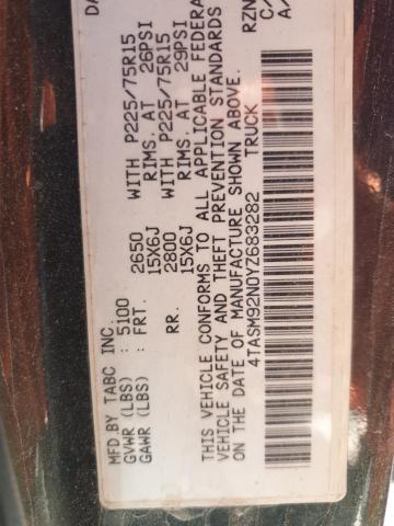 4TASM92N0YZ683282 - 2000 TOYOTA TACOMA XTRACAB PRERUNNER 绿色 照片 13