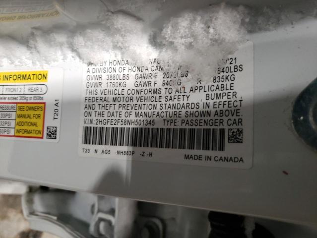 2HGFE2F58NH501345 - 2022 HONDA CIVIC SPORT 白色 照片 13