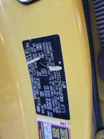 KNDJP3A55G7242733 - 2016 KIA SOUL + YELLOW photo 12