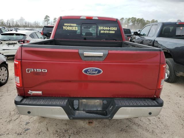 1FTEW1CP2GKF79607 - 2016 FORD F150 SUPERCREW RED photo 6