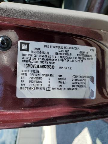 1GMDV33L76D205838 - 2006 PONTIAC MONTANA SV6 BURGUNDY photo 13