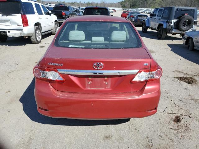 2T1BU4EE0BC749933 - 2011 TOYOTA COROLLA BASE RED photo 6