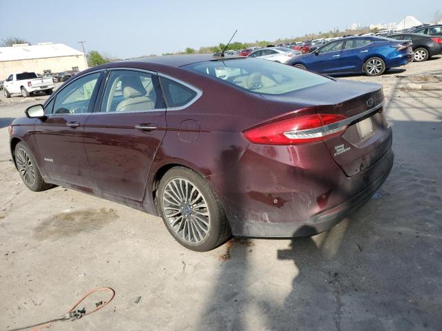 3FA6P0LU8JR126120 - 2018 FORD FUSION SE HYBRID MAROON photo 2