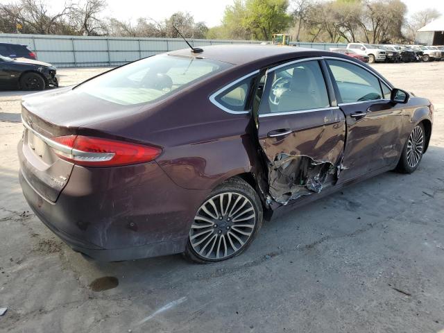 3FA6P0LU8JR126120 - 2018 FORD FUSION SE HYBRID MAROON photo 3