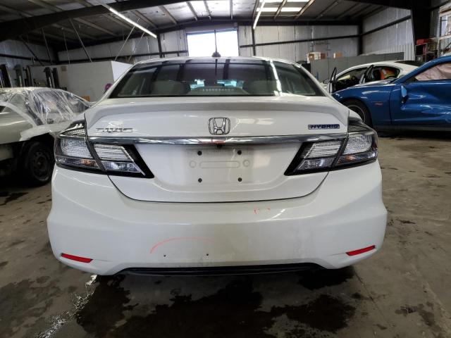 19XFB4F35EE200142 - 2014 HONDA CIVIC HYBRID L WHITE photo 6