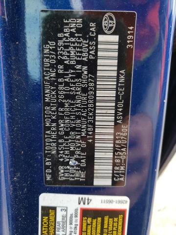 4T4BF3EK2BR093877 - 2011 TOYOTA CAMRY BASE BLUE photo 13