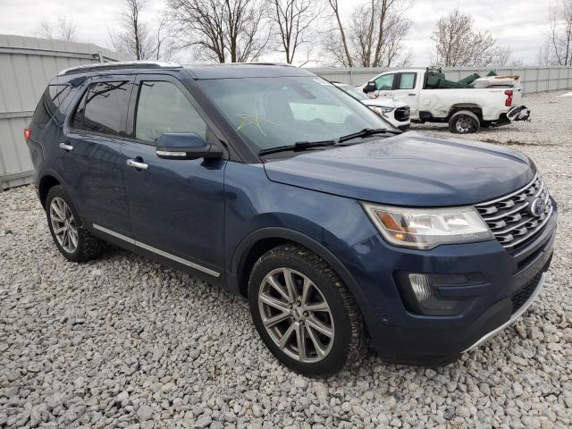 1FM5K8F80GGB16727 - 2016 FORD EXPLORER LIMITED BLUE photo 4