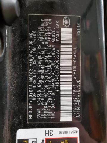 4T4BE46K19R066283 - 2009 TOYOTA CAMRY BASE 黑色 照片 12
