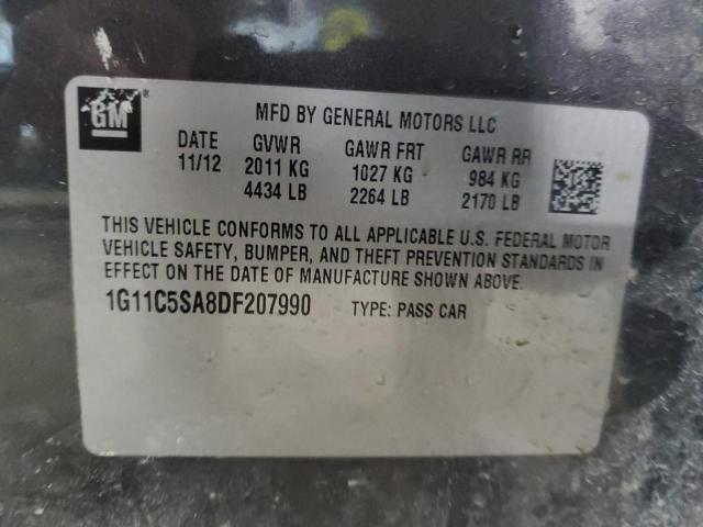 1G11C5SA8DF207990 - 2013 CHEVROLET MALIBU 1LT CHARCOAL photo 12