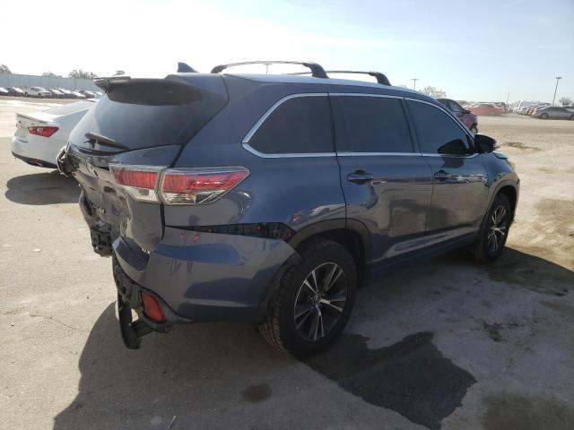 5TDKKRFH8GS129485 - 2016 TOYOTA HIGHLANDER XLE BLUE photo 3