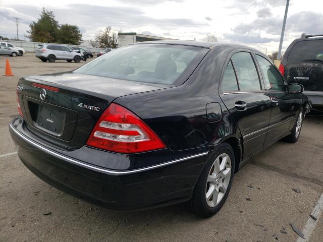 WDBRF92H77F908657 - 2007 MERCEDES-BENZ C 280 4MATIC BLACK photo 4