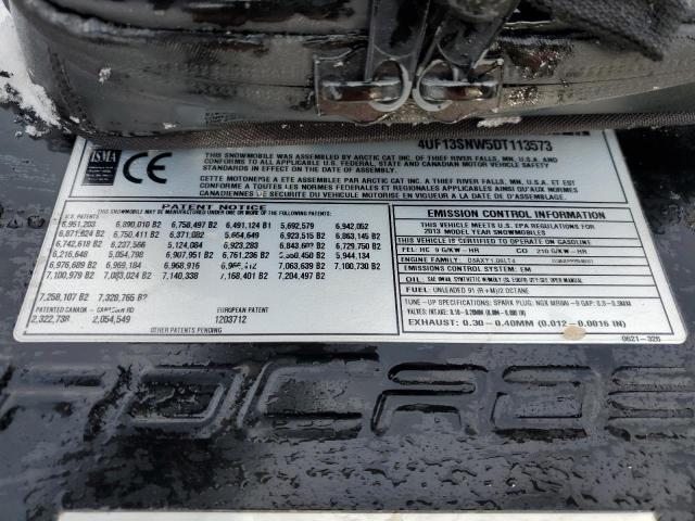 4UF13SNW5DT113573 - 2013 ARCTIC CAT SNOWMOBILE BLACK photo 10